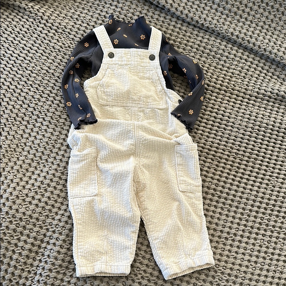 Little and Co Outfit - Corduroy Overalls